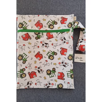 Mosható pelenkazsák- cipzáras, patentos füles- traktoros 25cm x 33cm