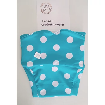 BRILUS  csónakos mosható pelenka - türkiz-fehér pöttyös lycra-rendelés leadás végén megjegyzésbe írd a kért méretet és típust! (Combgumis vagy passzés, kivehető vagy belevarrt csónakos legyen)