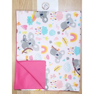 Mosható pelenkázó alátét- vízhatlan- 58 cm x75 cm- koalás-pink pul hátuljú