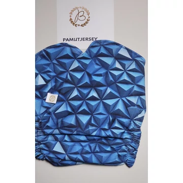 Brilus VÁLASZTHATÓ csónakos mosható pelenka- combgumis- kék háromszögek pamutjersey L (Megjegyzésbe írd hogy kivehető vagy belevarrt csónakos legyen!)