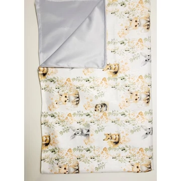 Mosható pelenkázó alátét- vízhatlan- 48 cm x78 cm- erdei állatok llatok + világoskék pul