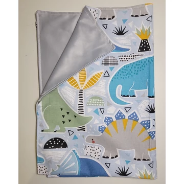 Mosható pelenkázó alátét- vízhatlan- 52 cm x75 cm- dínós megjegyzésbe írd hogy kék vagy szürke pul hátuljút kérsz.