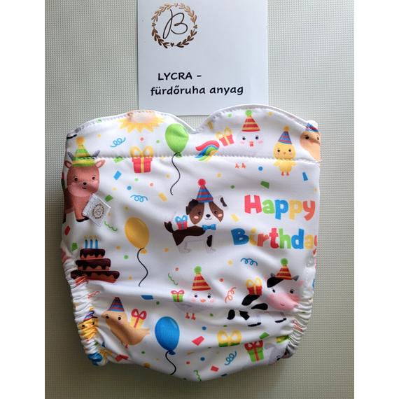 BRILUS mosható pelenka- combgumis belevarrt csónakos- L - szülinapos lycra