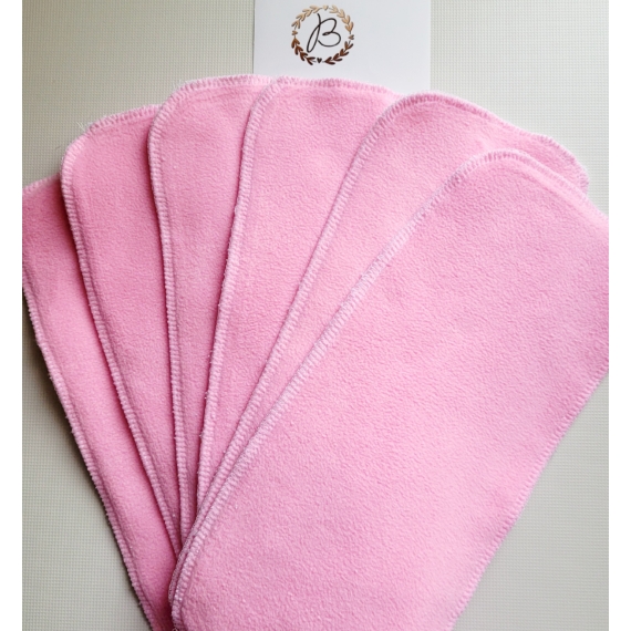 BRILUS mosható kiegészítő pelenkabetét - rózsaszín 6 darabos csomag- polár+ frottír S, M méretű pelenkába