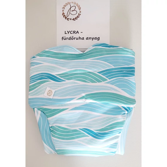 BRILUS  csónakos mosható pelenka - menta hullám lycra-rendelés leadás végén megjegyzésbe írd a kért méretet és típust! (Combgumis vagy passzés, kivehető vagy belevarrt csónakos legyen)