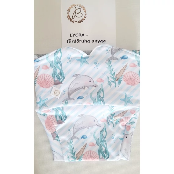 BRILUS  csónakos mosható pelenka - delfinek lycra-rendelés leadás végén megjegyzésbe írd a kért méretet és típust! (Combgumis vagy passzés, kivehető vagy belevarrt csónakos legyen)