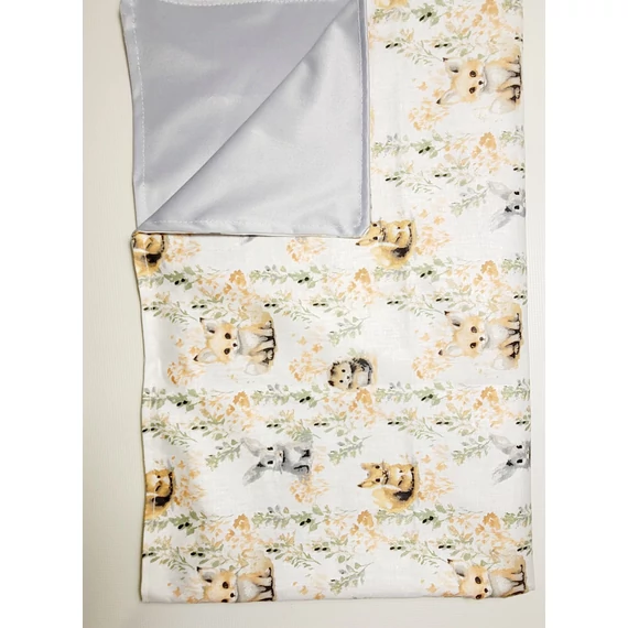 Mosható pelenkázó alátét- vízhatlan- 48 cm x78 cm- erdei állatok llatok + világoskék pul