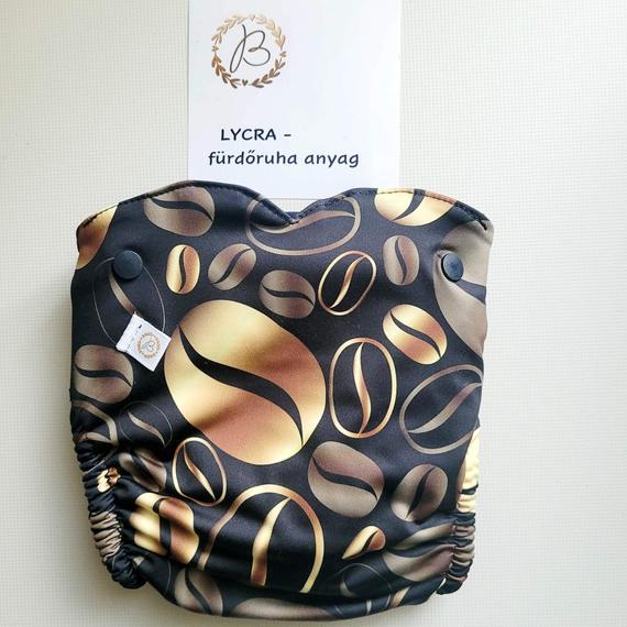 BRILUS combgumis mosható pelenka- belevarrt csónakos - kávés lycra -S